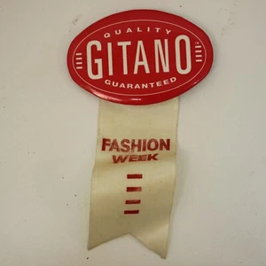 GITANO Fashion Week advertising Pinback Button Pin Vintage - Picture 1 of 4