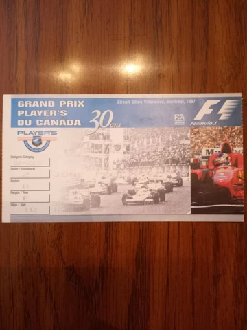6/15/97  Formula 1 Canadian Grand Prix Full Ticket Stub  Michael Schumacher win! Cover