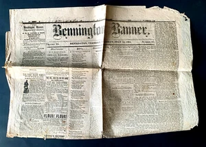 EL PERIÓDICO BENNINGTON BANNER 14 DE JULIO DE 1864 VOL. 24 NO. Lincoln Johnson 22 - Imagen 1 de 3