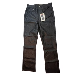 PacSun TGLA Hose Damen Junior schwarz Kunstleder Bootcut Biker Grunge Trouser - Bild 1 von 13