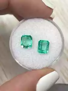 2,67tcw 7x6 MM passende lebendige grüne lose kolumbianische Smaragde-Smaragd geschnittene Edelsteine - Bild 1 von 9