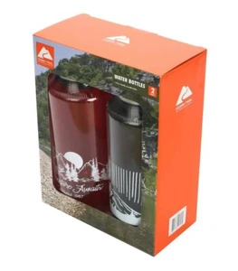 Two (2) Ozark Trail Water Bottles 1 Red, Black 32 oz. - Picture 1 of 1
