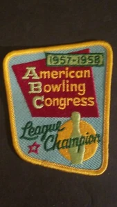 1957-1958 ABC League Champion AMERICAN BOWLING CONGRESS Patch - Picture 1 of 3