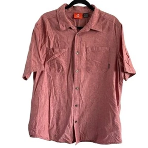Merrell Men’s Casual Button Down Short Sleeve Shirt, Faded Red Color, Sz XL - Picture 1 of 11