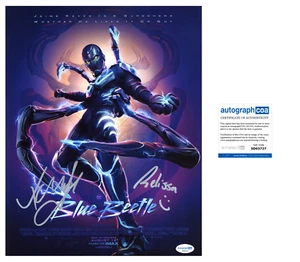 Blue Beetle x2 firmado autógrafo 11x14 foto Xolo Belissa ACOA - Imagen 1 de 2