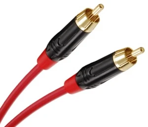 RCA Male/Male Gold-Plated Ultra-Flexible Red Premium Audio Cable - Picture 1 of 2