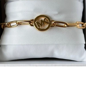 NWT MICHAEL KORS GOLD-TONE STAINLESS STEEL TOGGLE BRACELET $115.00 - Picture 1 of 12