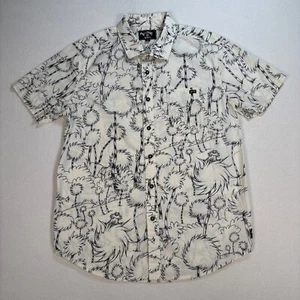 Billabong Truffula Shirt Men's S Off White Cream Dr. Seuss Pocket Button Up - Picture 1 of 15