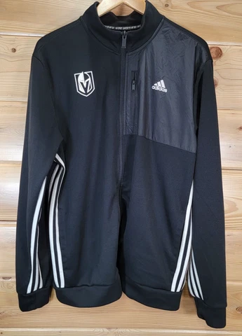 Adidas Las Vegas Golden Knights Zip Up Jacket Black Men's XL Cover
