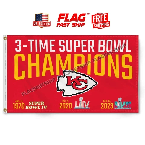 Kansas City Chiefs Super Bowl 2022 Champions 3x5 Banner Flag FREE Shipping Cover