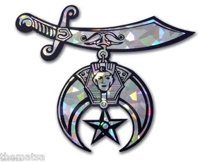 SHRINER MASONIC REFLECTIVE AUTO CAR EMBLEM DECAL STICKER MADE IN USA - Picture 1 of 1
