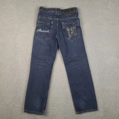 Akademiks Jeans Girls Size 10 Blue Straight Leg Embroidered Youth Cotton - Image 1 of 4