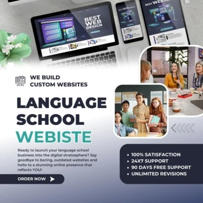 CUSTOM LANGUAGE SCHOOL WEBSITE DESIGN - Modern, Professional & Responsive - Image 1 of 3