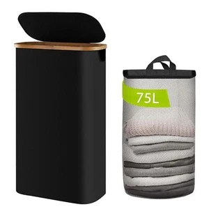 Small Laundry Basket 75L Slim Laundry Hamper with Lid Clothes Hamper for Laun... - Picture 1 of 7