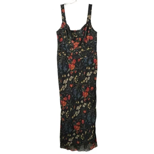 Vestido Polo Ralph Lauren Floral Corsé Gasa Maxi Negro Talla 12 *LEER DEFECTO* - Imagen 1 de 8
