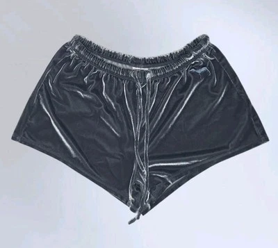 Victoria's Secret ROSA Ropa de salón Negro Terciopelo Prendas para dormir Pantalones cortos - Talla XS Foto 1 de 4