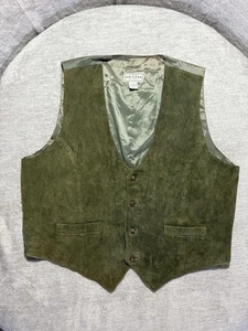 Arizona Jean Company Chaleco Para Hombres XL Verde Gamuza Vestido Chaleco Occidental Informal - Imagen 1 de 9