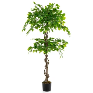 Albero Di Fico Artificiale Alto 150Cm, Pianta Finta Da Interni Con 882 Foglie Tr - Foto 1 di 9