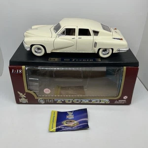 Road Legends 1948 TUCKER 1:18 Die Cast Car #92268 - Ivory - Opening Doors Hood - Picture 1 of 11