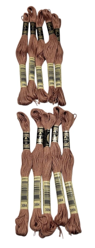 10 Skeins DMC Cotton Embroidery Floss Desert Sand 3064 France 8.7y Each NEW - Image 1 of 4
