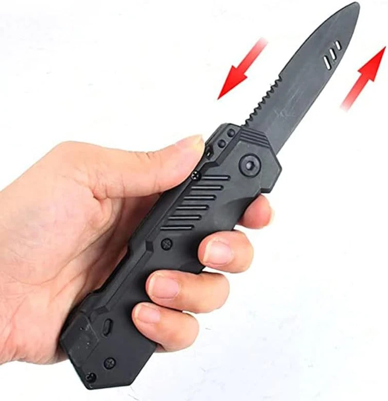4Pcs Retractable Fake Knife Slim Toy Weapon Plastic Prop Dagger Trick Blade - Image 1 of 4