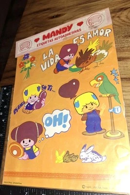 Pegatinas Vintage Mandy,Naranja 1986 Helping Girl Español 1 Hoja  Foto 1 de 4