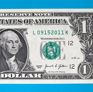 September 15, 2011 (L 09152011 K) BIRTHDAY Note $1 One Dollar Bill *UNC* - Picture 1 of 4