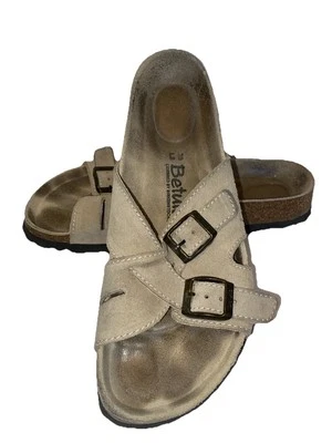Betula Birkenstock Brown Suede Criss Cross Slip On Slide Sandals EU 39 US 8 - Image 1 of 4