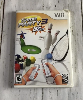 Vintage Nintendo Wii Video Game Party 3 WB Smack-a-Troll Bocce Ball Mini Golf + - Image 1 of 3