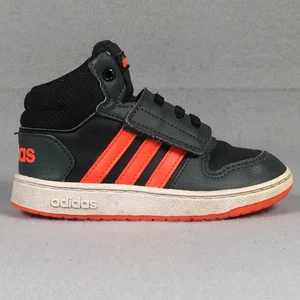 Adidas Hoops 2.0 Sneaker Toddler 9K Black White Red Mid Basketball Shoes GZ7780 - Picture 1 of 20