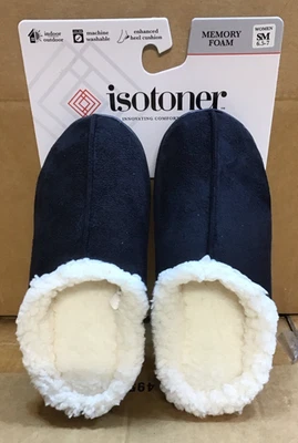 Zapatillas Isotoner negras blancas para mujer espuma viscoelástica A25 Foto 1 de 4