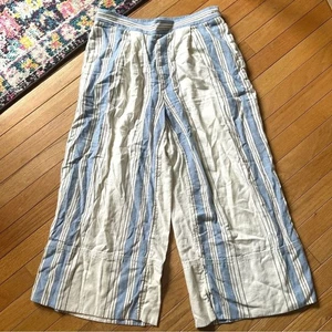 Banana Republic Leinen gestreift weites Bein kurze Hose Damen Medium - Bild 1 von 5