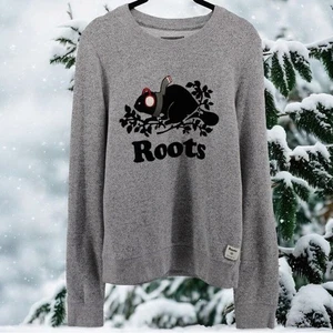 Roots Canada Sudadera Cuello Redondo Terciopelo Invierno Castor Cómoda Esquí Novedad M - Imagen 1 de 9