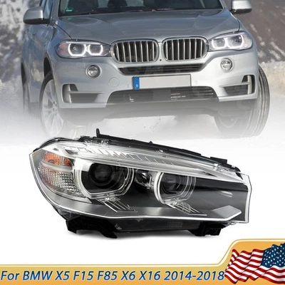 For BMW X5 X6 F15 F16 F85 2014-2019 HID Xenon Right Passenger Side Headlight AFS Foto 1 de 4