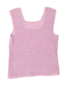 VINTAGE Damen bauchfreies Häkel Trägertop UK 10 Small lila Baumwolle JK01 - Bild 1 von 4