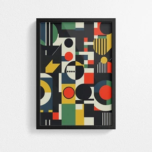 Bauhaus Style Print Poster, Retro Art, Geometric Art, Gallery Poster, Wall Decor - Picture 1 of 13