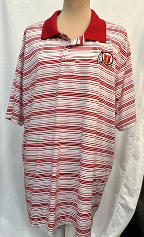 Russell University of Utah Mens Poly Blend Stretch Polo Shirt Size XL EUC!! Cover