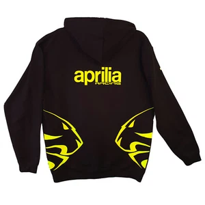 Aprilia INSPIRED RACING Sudadera con Capucha Amarillo Fluorescente NEGRO SM a XXL Motocicleta - Imagen 1 de 4