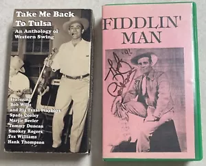 2 Bob Wills VHS Take Me Back to Tulsa & Fiddlin Man The Life and Times 93 Signed - Picture 1 of 10