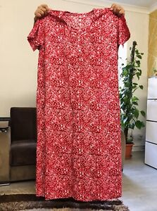 Womens Pure Cotton Summer Kaftan Maternity Maxi Dress Gown Plus Size 22 24 26