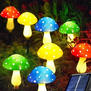 8pcs Solar Mushroom Lights - Outdoor Garden Decoration with 8 Modes for Pathways - Picture 1 of 12