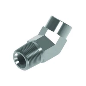 Gomito forgiato NPTF maschio x NPTF femmina fissa 45° - 1/4" 3/8" 1/2" 3/4" 1" - Foto 1 di 2