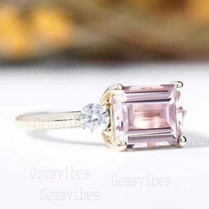 Pink Morganit Ring Handmade 925 Sterlingsilber Ehering Hochzeit Geschenk für Sie - Bild 1 von 6