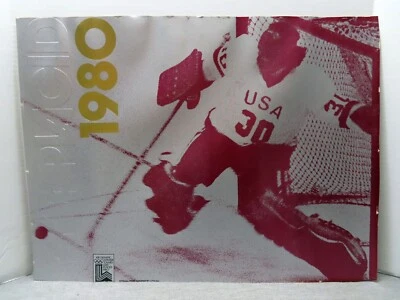 Olympic XIII Winter Games Lake Placid 1980 Poster Jim Craig Miracle on Ice - Image 1 of 4