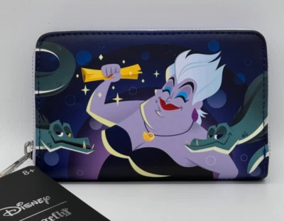 Cartera Loungefly Disney La Sirenita Ursula Lair Brilla en la Oscuridad Villanos NUEVA Foto 1 de 4