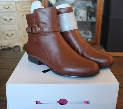 Isaac Mizrahi Botas Cortas de Cuero Marrón Tinker Talla 9W Nuevas en Caja #S56 Foto 1 de 4