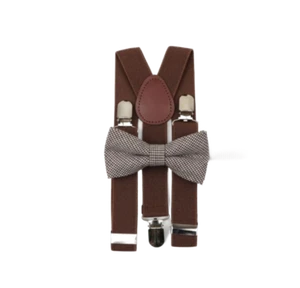 Eleganter Kinderfliege und Hosenträger Set, Braun, Verstellbar - Bild 1 von 1