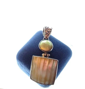 Articulated Pendant Biwa Pearl Sterling Silver Vintage FREE SHIPPING - Picture 1 of 5