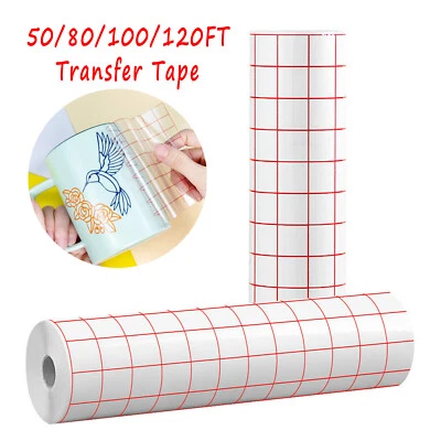 Red Grid Transfer Tape - 50/ 80/ 100/ 120FT Transfer Paper Roll Vinyl for Cut - Image 1 of 4