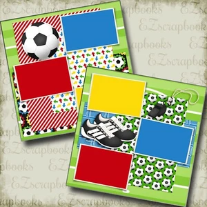 Soccer Gear - 2 Premade Scrapbook Pages - EZ Layout 4920 - Picture 1 of 2